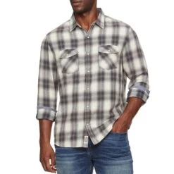 Flag & Anthem Men's Alma Vintage Flannel Plaid Snap Shirt