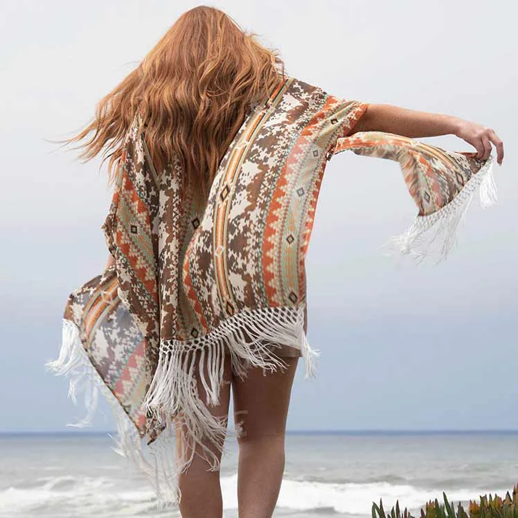 Hooey Brands Women's Long Kimono With Fringe - Image 5