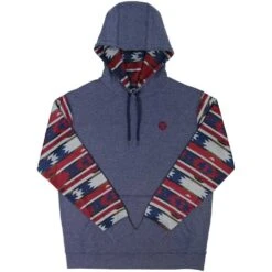 Hooey Men's Parker Aztec Sleeve Pullover Hoodie
