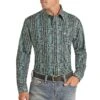 Panhandle Men's Paisley Stripe Print Snap Shirt