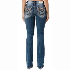 Miss Me Women's Floral Embroidered Bootcut Jeans