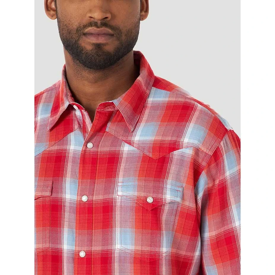 Wrangler Men's Retro Western Plaid Snap Shirt - Image 3