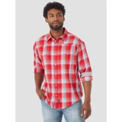 Wrangler Men's Retro Western Plaid Snap Shirt