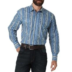 Wrangler Men's Checotah Aztec Print Snap Shirt