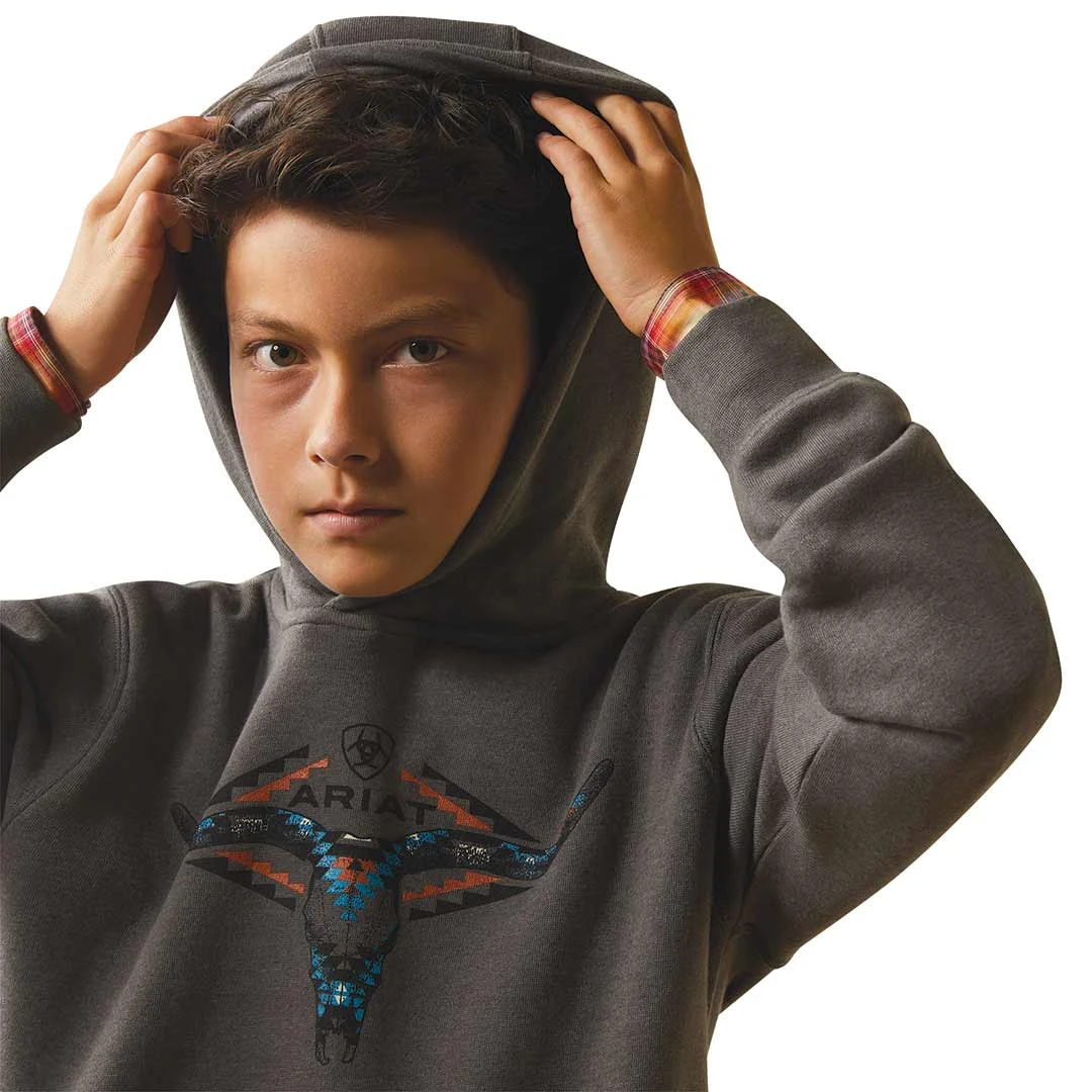 Ariat Boys' Horns Southwest Graphic Hoodie - Image 3