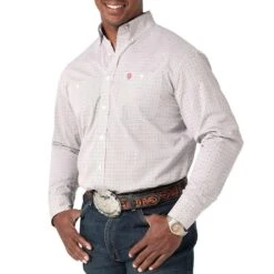 Wrangler Men's George Strait Diamond Print Button-Down Shirt