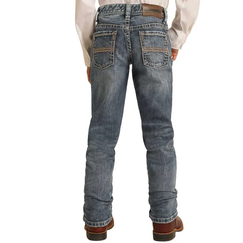 Rock & Roll Denim Boys' Slim Stretch Revolver Bootcut Jeans