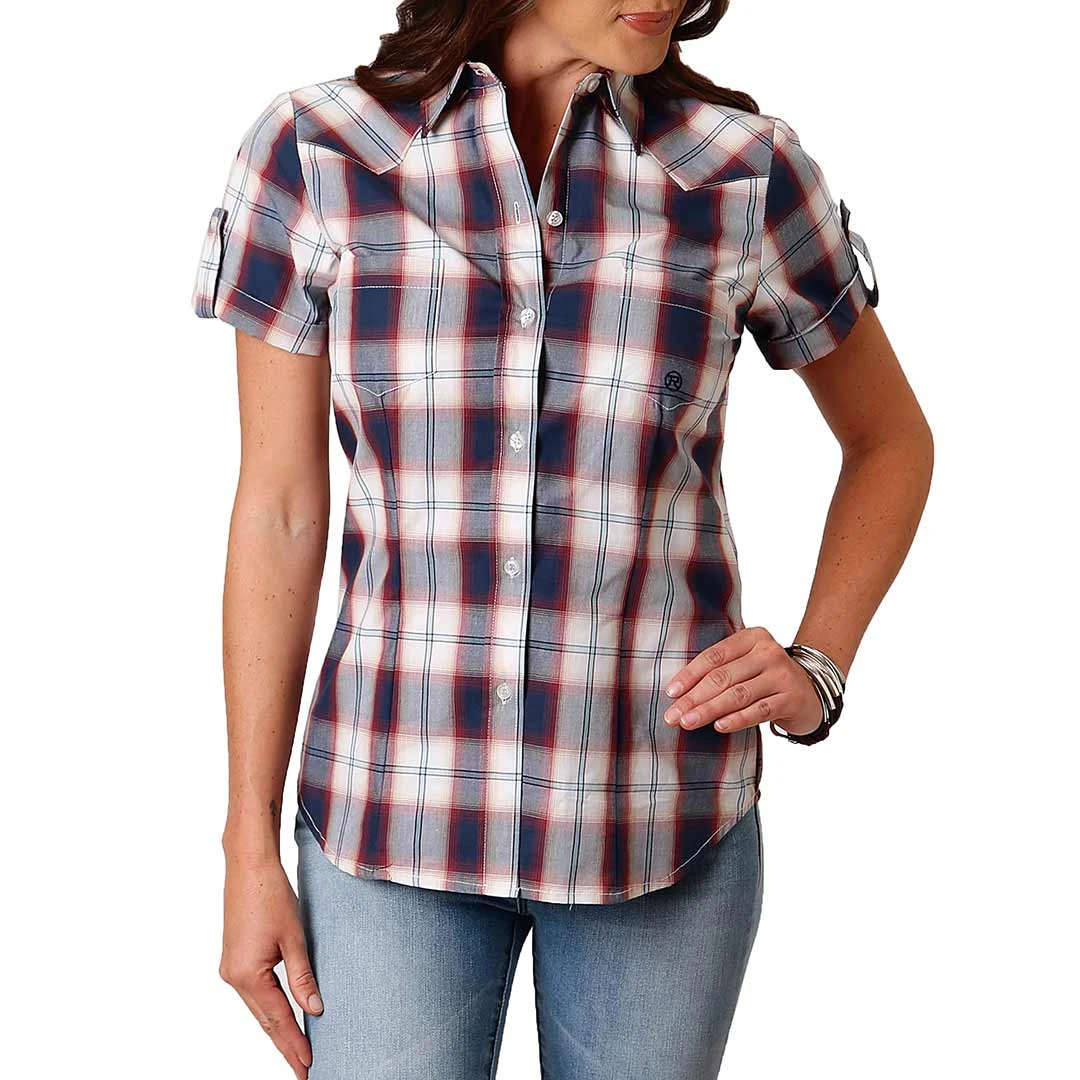 Roper Women's Short Sleeve Plaid Button-Down Shirt
