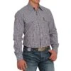 Cinch Men's Modern Fit Check Stripe Snap Shirt