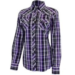 Cowgirl Hardware Women's Plaid Print Snap Shirt