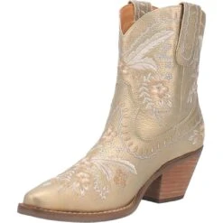 Dingo Women's Primrose Metallic Leather Cowgirl Booties