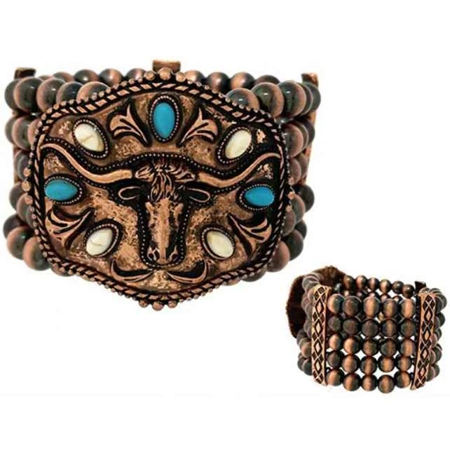 Wyo-Horse Women's Buckle Bunny Steer Bracelet - Image 2