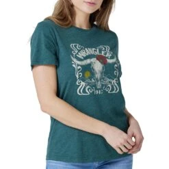 Wrangler Women's Flower Steer Head Graphic T-Shirt