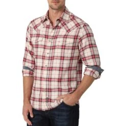 Wrangler Men's Retro Premium Linen Snap Shirt