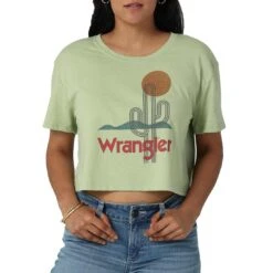 Wrangler Women's Cactus Cropped Graphic T-Shirt