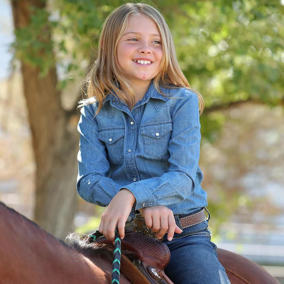Cruel Denim Girls' Denim Snap Shirt - Image 2