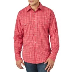 Wrangler Men's Wrinkle Resist Mini Check Snap Shirt