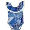 Shea Baby Infant Girls' Denim Print Lace Onesie