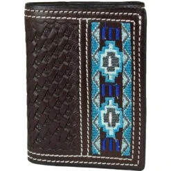 Ranger Belt Co. Men's Basket Weave Aztec Trifold Wallet