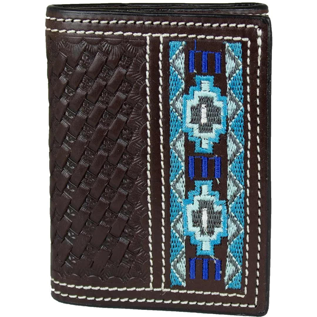 Ranger Belt Co. Men's Basket Weave Aztec Trifold Wallet