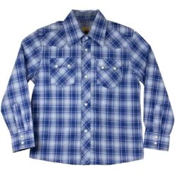 Wrangler Boys' Retro Sawtooth Pocket Plaid Snap Shirt