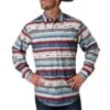Roper Men's Southwest Stripe Print Snap Shirt