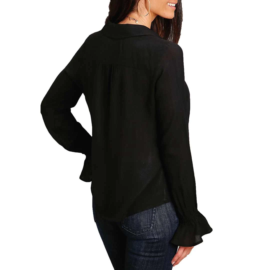 Stetson Women's Solid Poet Sleeve Blouse - Image 2