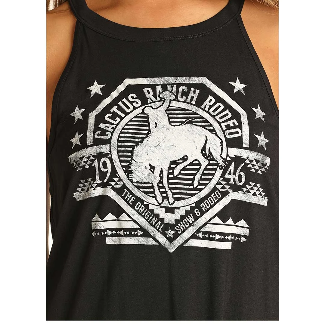 Rock & Roll Cowgirl Women's Cactus Ranch High Neck Tank - Image 3