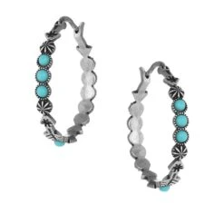 Montana Silversmiths Round Turquoise Hoop Earring