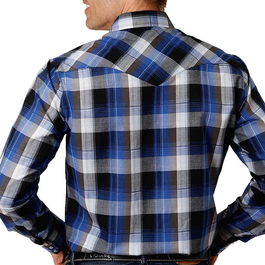 Roper Men's Ombre Plaid Print Snap Shirt - Image 2