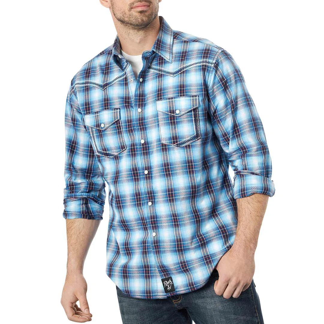 Wrangler Men's Rock 47 Plaid Snap Shirt