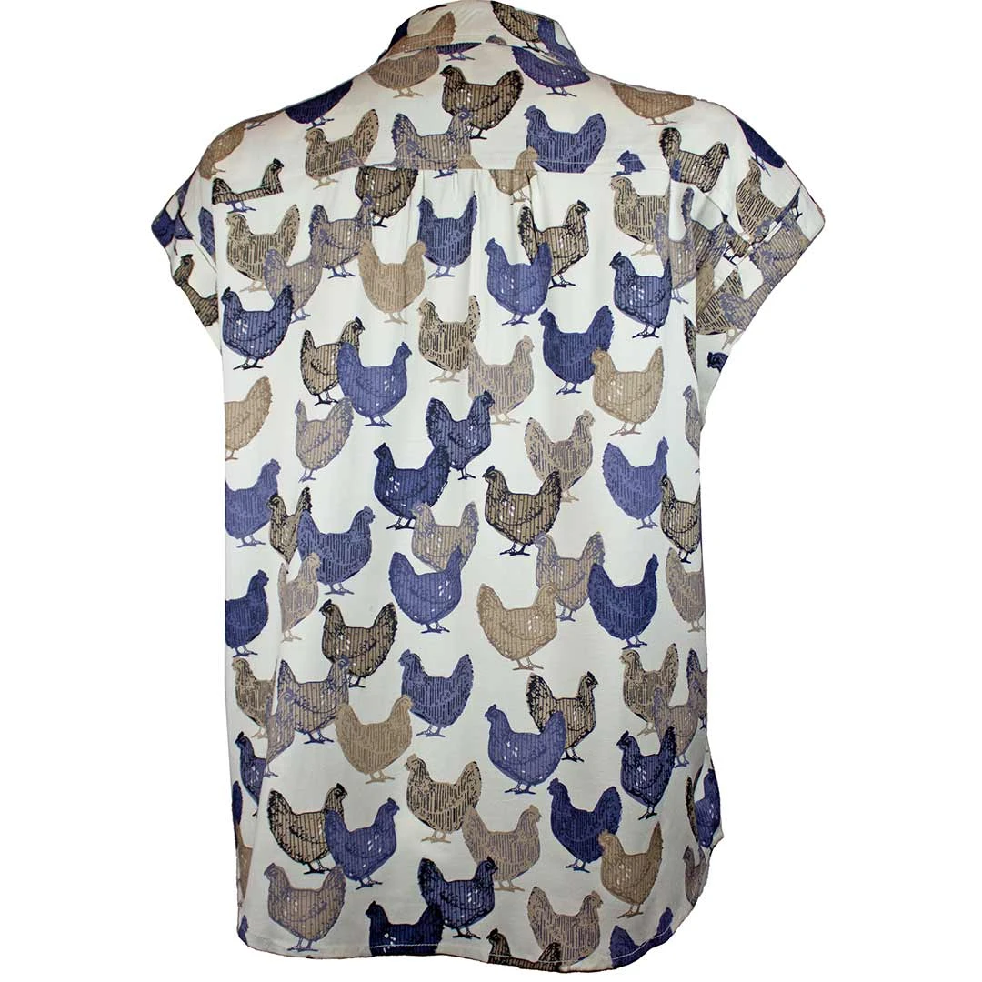 Cotton & Rye Outfitters Women's Chicken Print Button-Down Shirt - Image 2