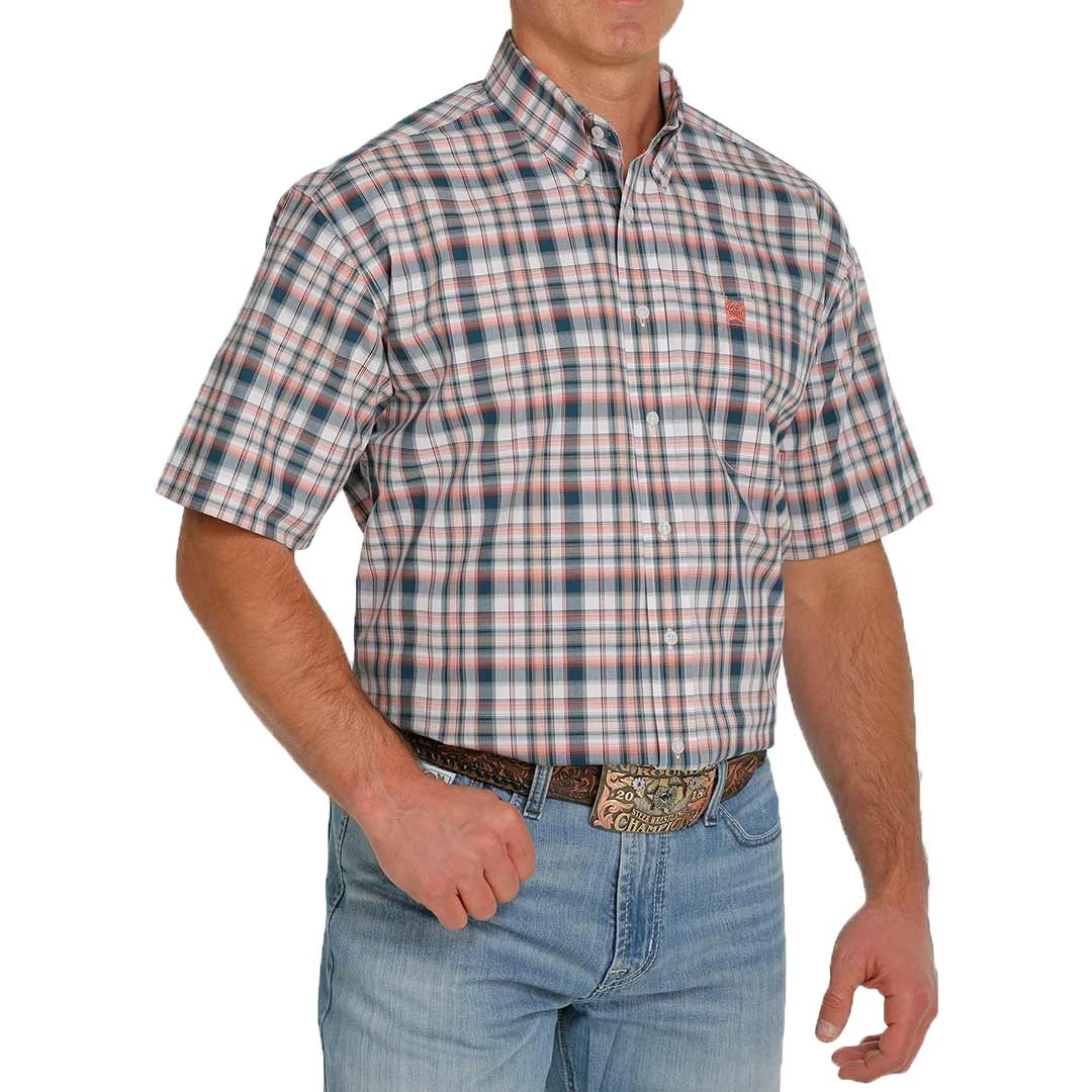 Cinch Men's Short Sleeve Check Button-Down Shirt