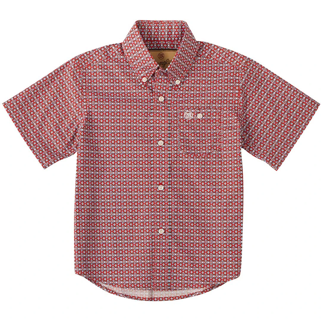 Wrangler Boy's Short Sleeve Print Button-Down Shirt - Image 4