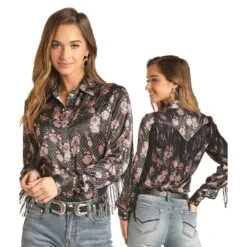 Rock & Roll Cowgirl Women's Peony Fringe Shirt