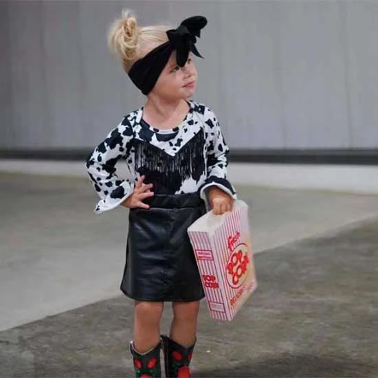 Shea Baby Toddler Girls' Cow Print Shirt - Image 2