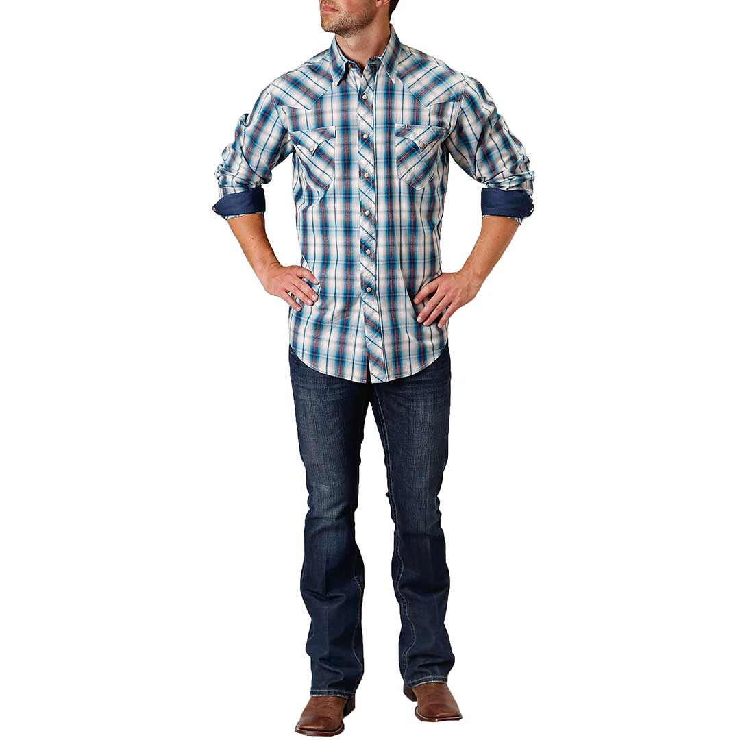 Roper Men's Fancy Pocket Plaid Snap Shirt - Image 3