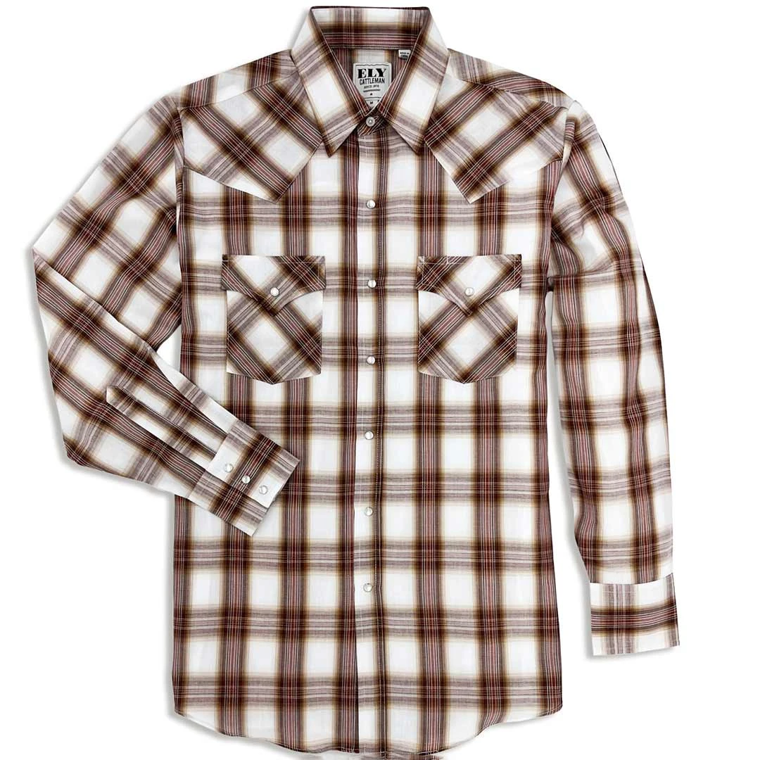 Ely Cattleman Men's Textured Plaid Shirt - Image 2