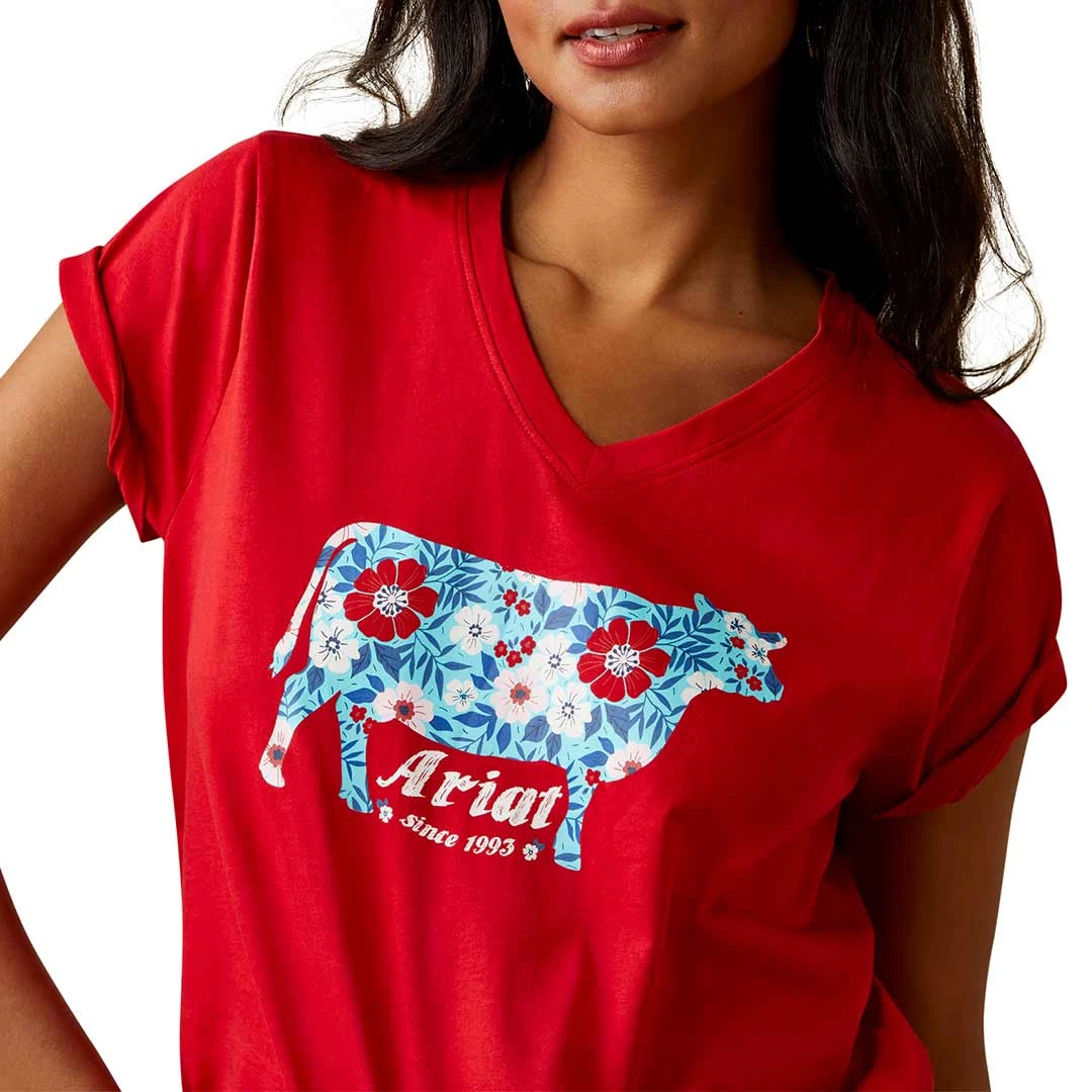 Ariat Women's Flower Cow Graphic T-Shirt - Image 3