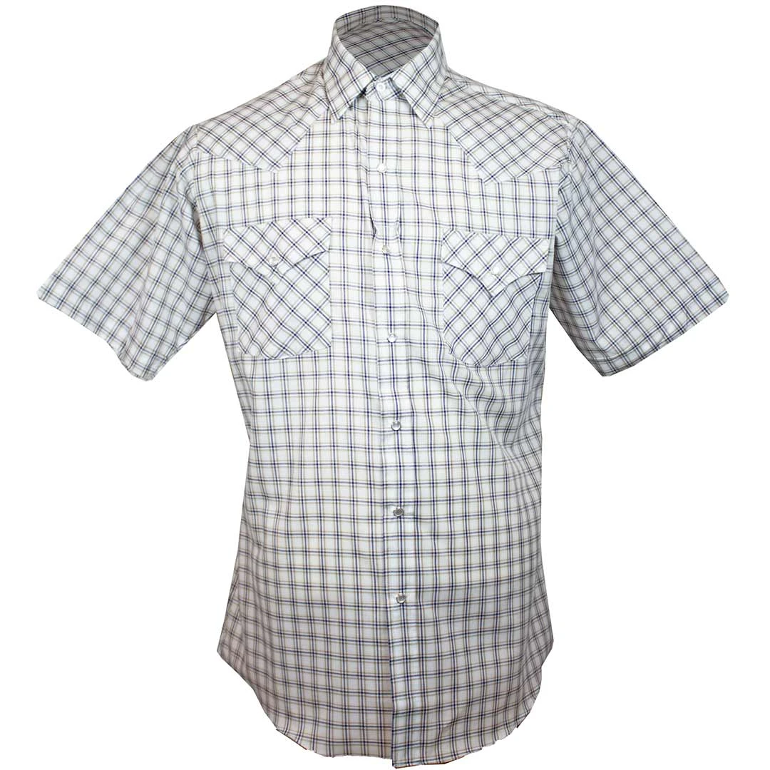 Ely Cattleman Men's Short Sleeve Check Plaid Snap Shirt - Image 3
