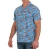 Cinch Men's Cowboy Print Short Sleeve Button-Down Camp Shirt