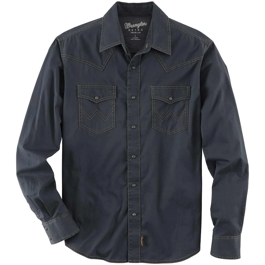 Wrangler Men's Retro Premium Contrast Trim Solid Snap Shirt - Image 4