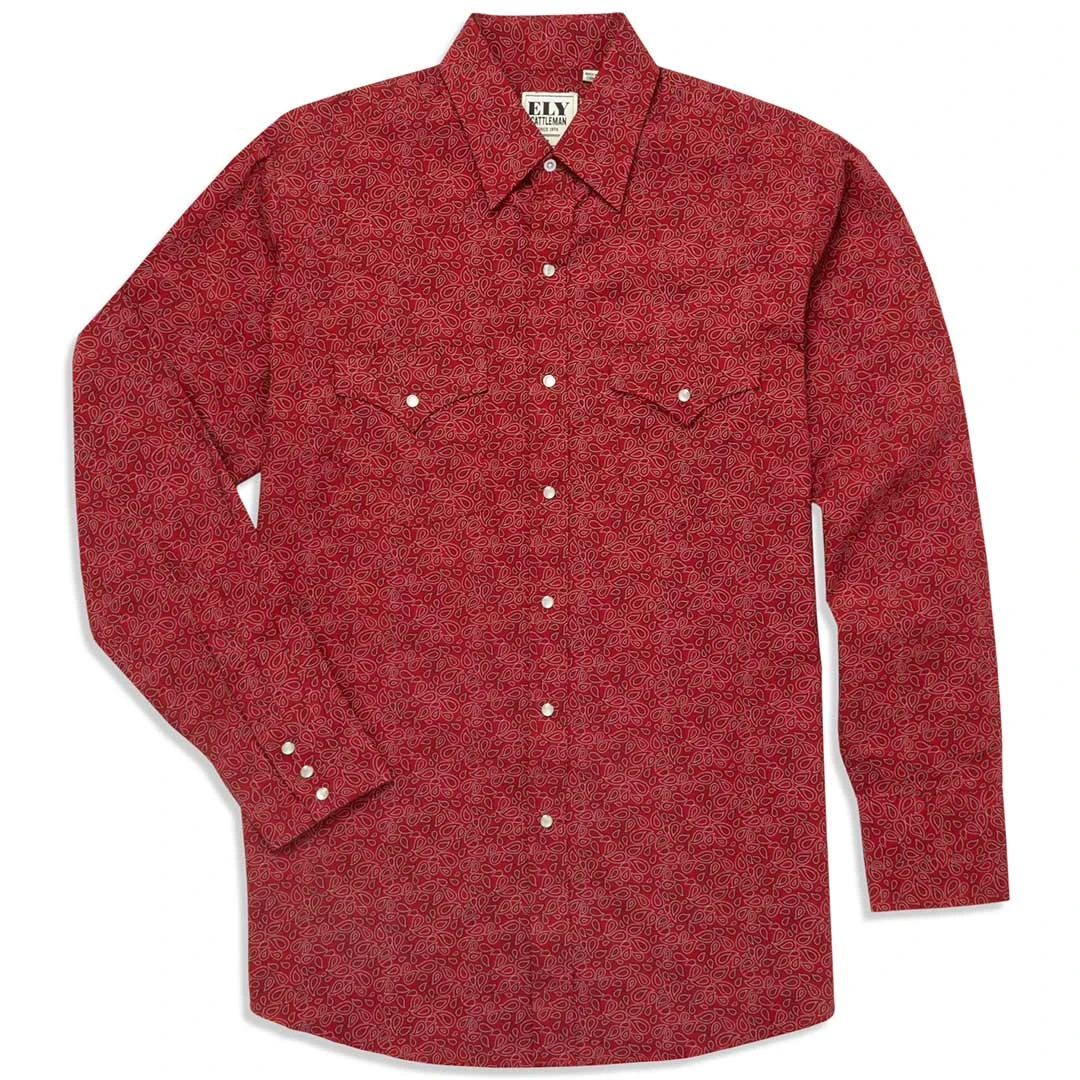 Ely Cattleman Men's Paisley Print Snap Shirt - Image 2