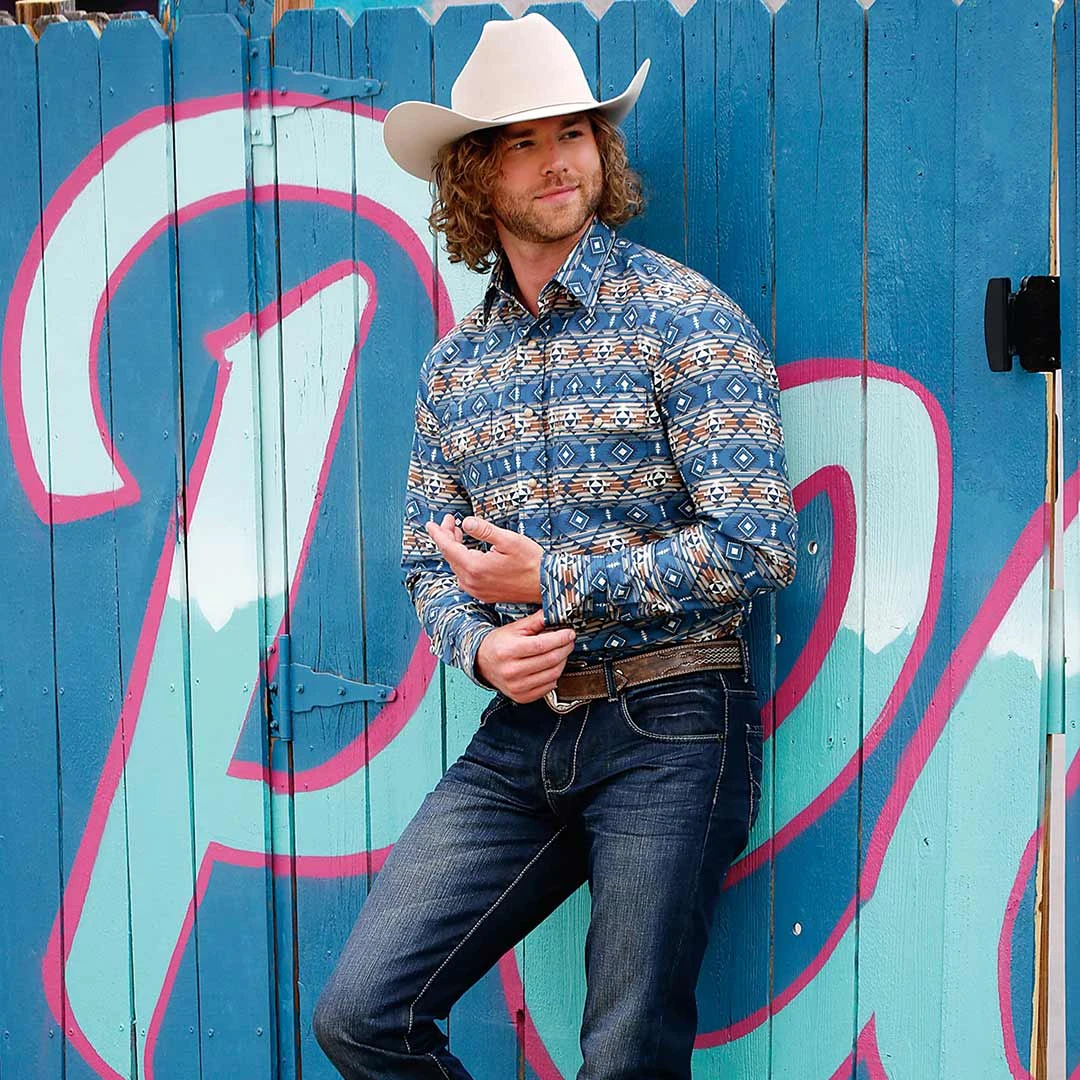 Tin Haul Men's Aztec Print Snap Shirt - Image 2