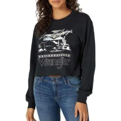 Wrangler Women's Retro Long Sleeve Desert Graphic T-shirt
