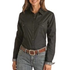 Rough Stock Women's Tone On Tone Diamond Snap Shirt