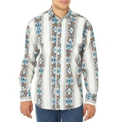 Wrangler Men's Checotah Print Snap Shirt