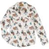 Wrangler Girls' Cowgirl Print Snap Shirt