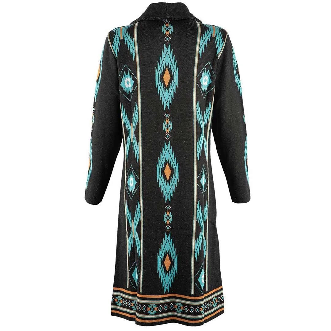 Time Of The West Women's Aztec Collared Duster Cardigan - Image 2