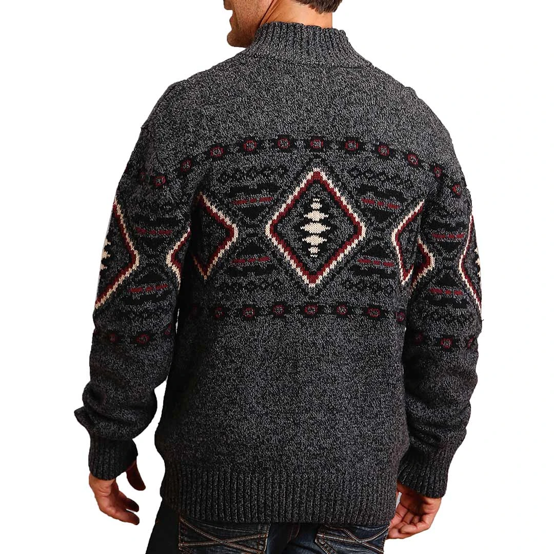 Stetson Men's Border Full Zip Knit Sweater - Image 2